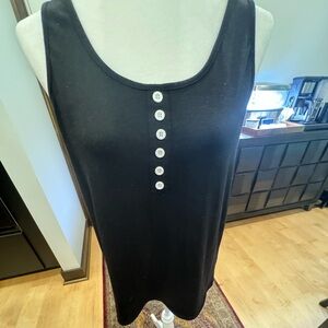 Black tank top with button accents
